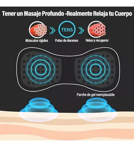Mini Masajeador Eléctrico Parche 8 Modos